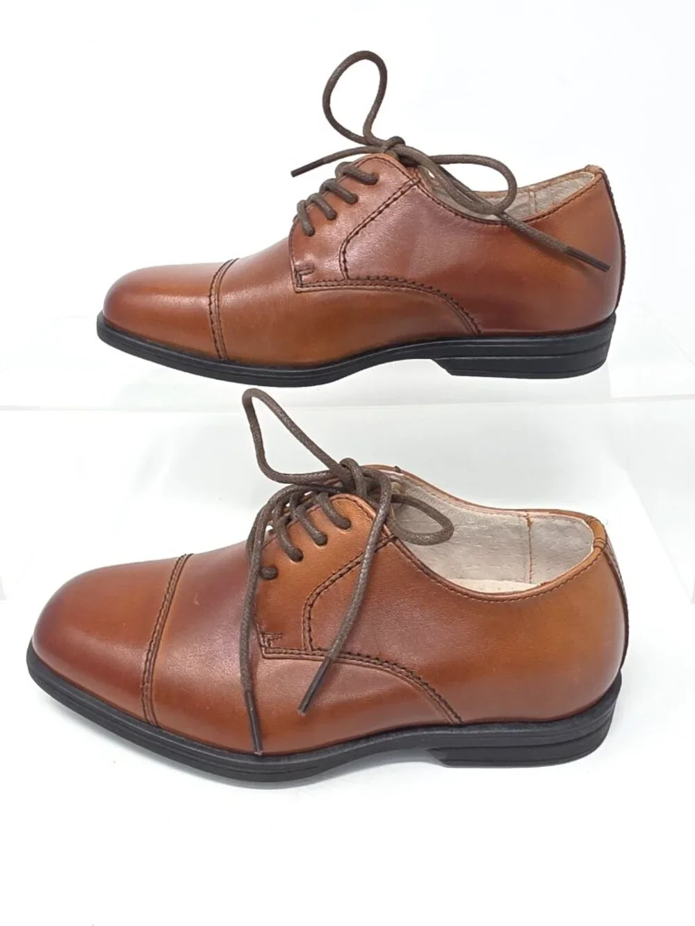 Florsheim Reveal Jr. Dress Shoes Kids Boys 11M Brown Lace Leather Oxford Cap Toe
